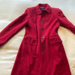 Banana Republic red lambswool coat